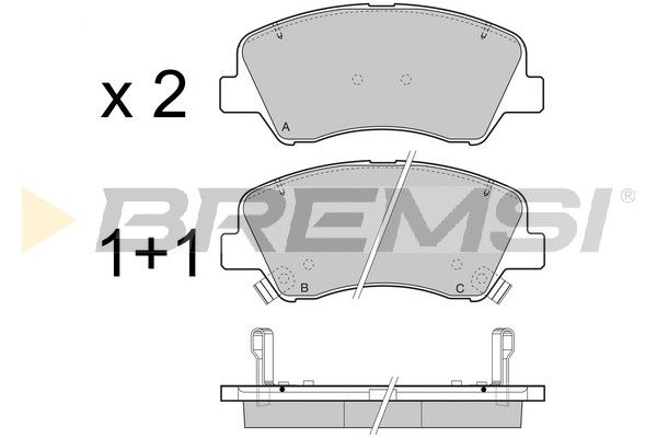 Комплект гальмівних накладок, дискове гальмо, Bremsi BP3470