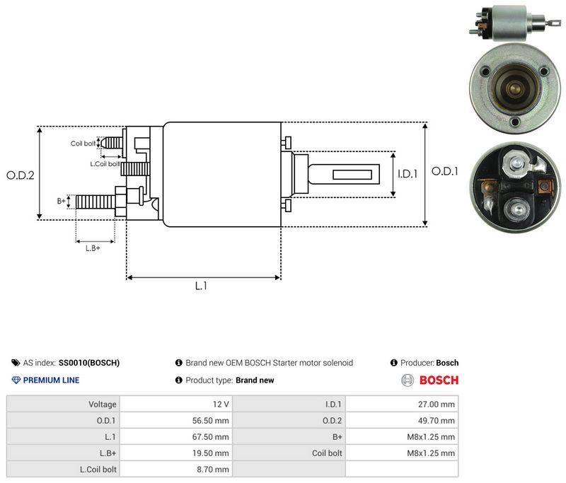 AS-PL SS0010(BOSCH) Solenoid Switch, starter
