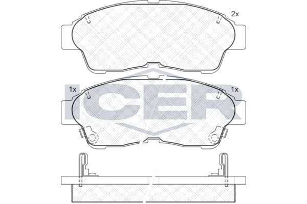 Комплект гальмівних накладок, дискове гальмо, Icer 181005
