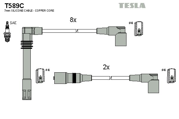 Комплект проводів високої напруги, Tesla T589C