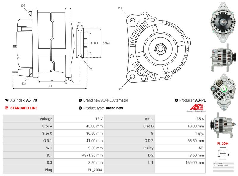 AS-PL A5170 Alternator
