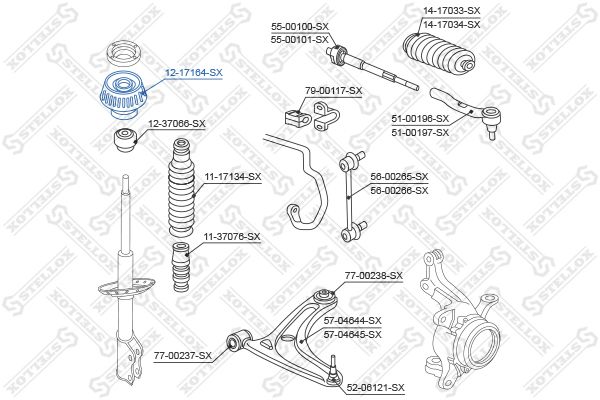 STELLOX 12-17164-SX Suspension Strut Support Mount