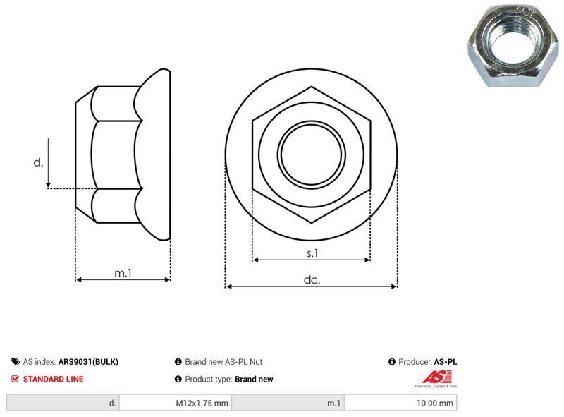 AS-PL ARS9031(BULK) Repair Set, alternator