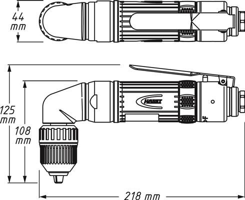 Кутова свердлильна машина (стиснене повітря), Hazet 9030N-5