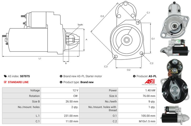 AS-PL S0707S Starter