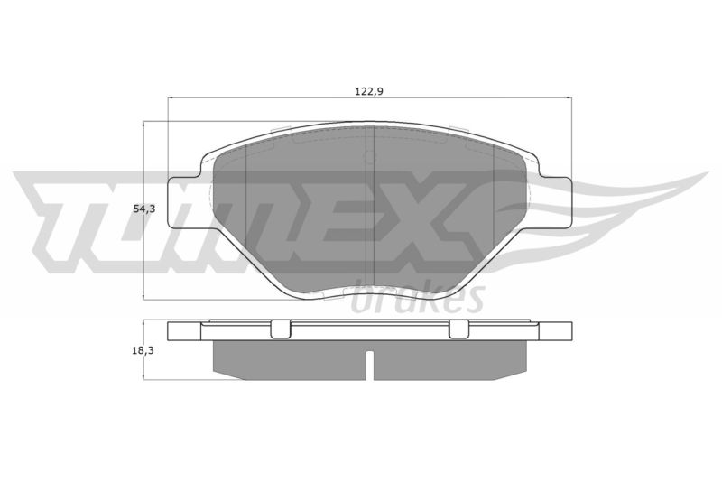 TOMEX Brakes TX 13-53 Комплект гальмівних накладок, дискове гальмо