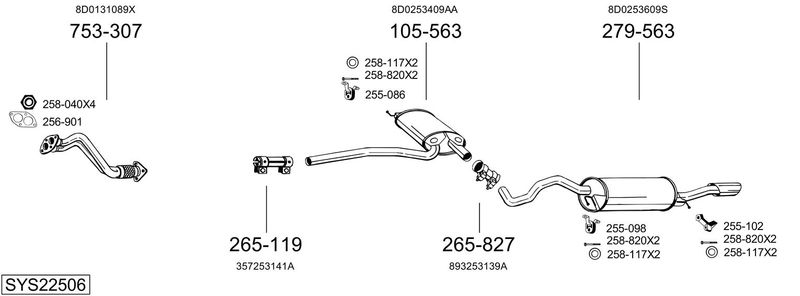 BOSAL kipufogórendszer SYS22506