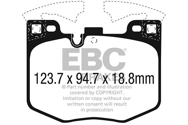 Комплект гальмівних накладок, дискове гальмо, Ebc Brakes DP42302R