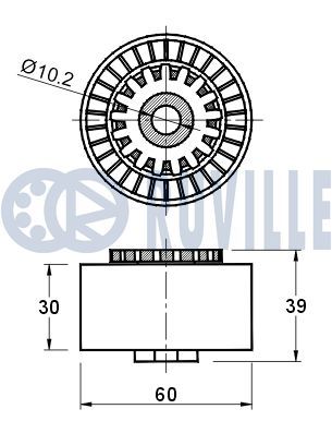 Натяжна планка, поліклиновий ремінь, Ruville 541811