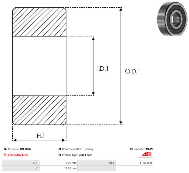 AS-PL ABE9006 Bearing