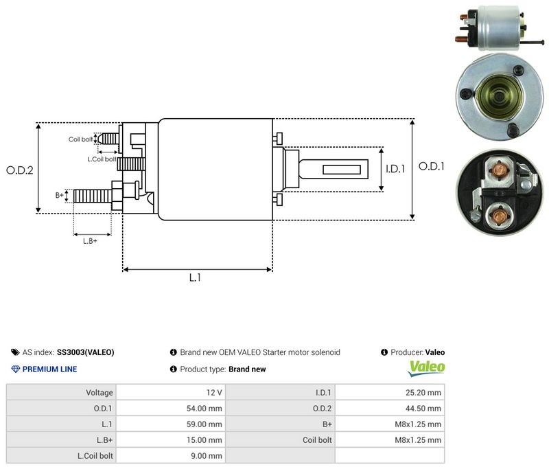 Magnetlülitus, starter, AS-PL SS3003(VALEO)