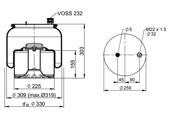 Mech, pneumatické odpružení 6131 N P40