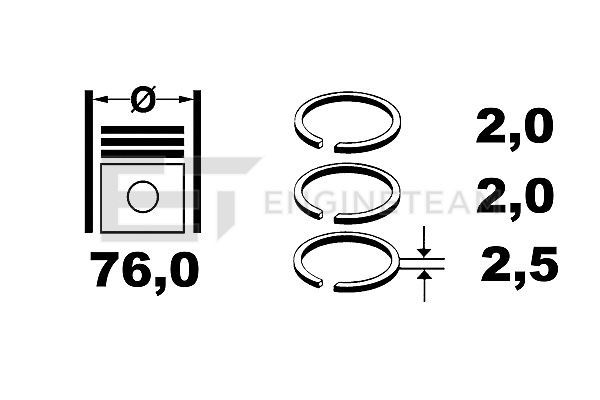 Комплект поршневих кілець, Et Engineteam R1004400