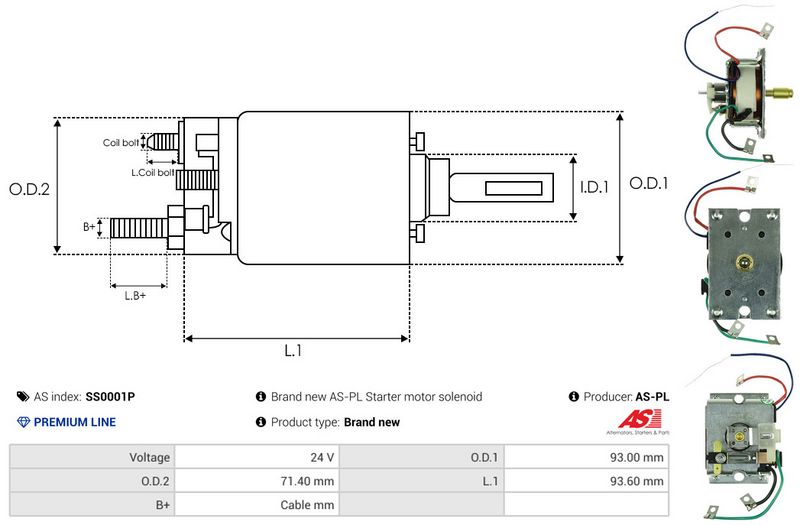 AS-PL SS0001P Solenoid Switch, starter