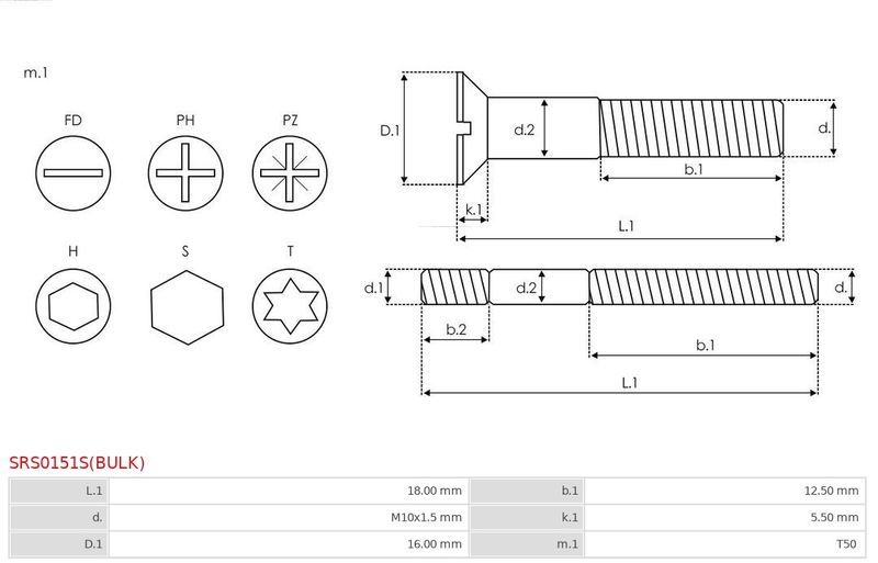 AS-PL SRS0151S(BULK) Repair Set, alternator