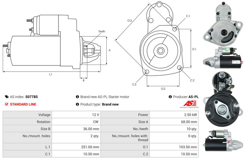 AS-PL S0778S Starter
