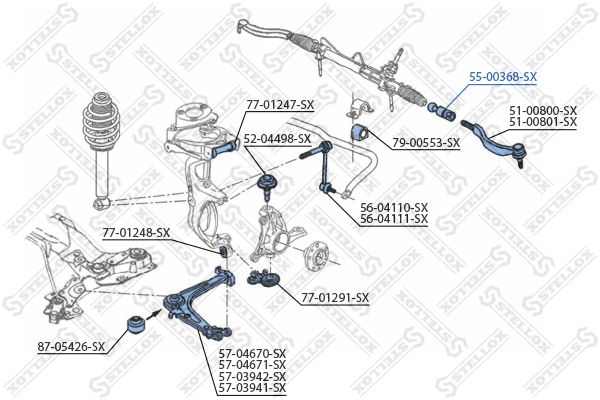 STELLOX axiális csukló, vezetőkar 55-00368-SX