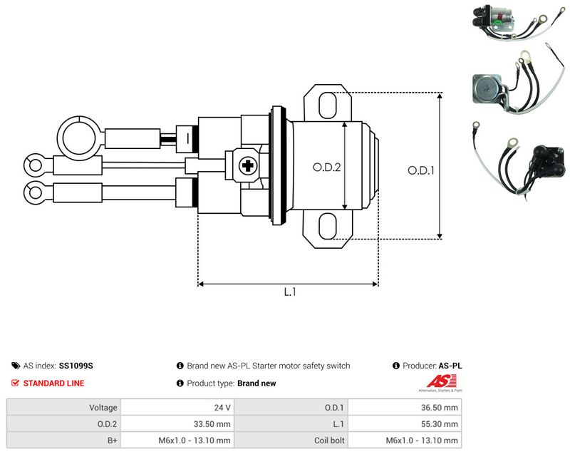 AS-PL SS1099S Solenoid Switch, starter