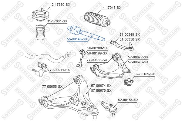 STELLOX 55-00148-SX Inner Tie Rod