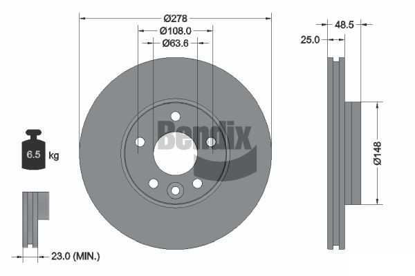 BENDIX Braking féktárcsa BDS1505