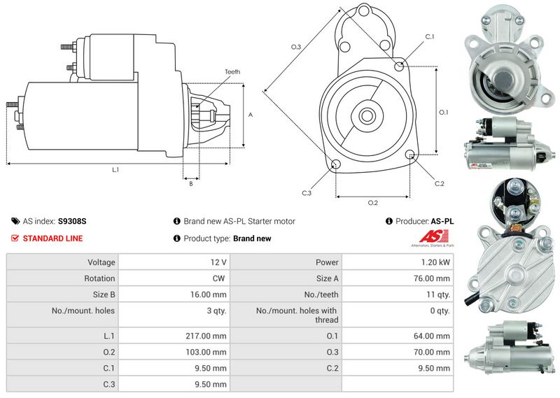 AS-PL S9308S Starter