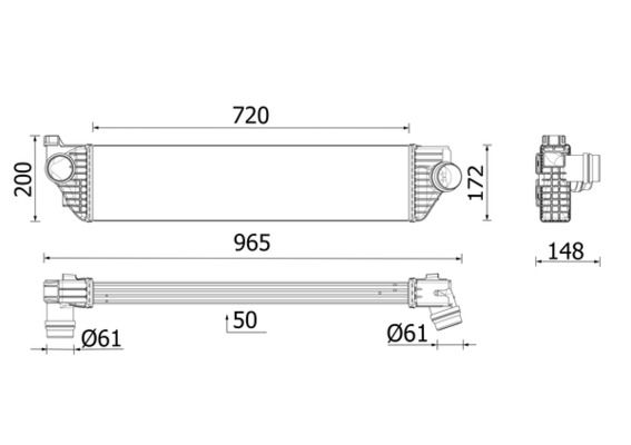 MAHLE Intercooler, inlaatluchtkoeler CI 669 000P