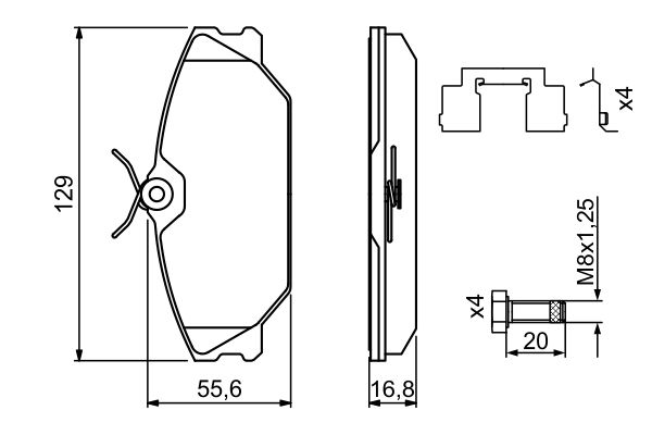 BOSCH 0 986 494 656 Brake Pad Set, disc brake