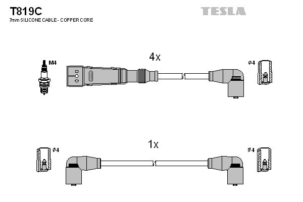 Комплект проводів високої напруги, Tesla T819C