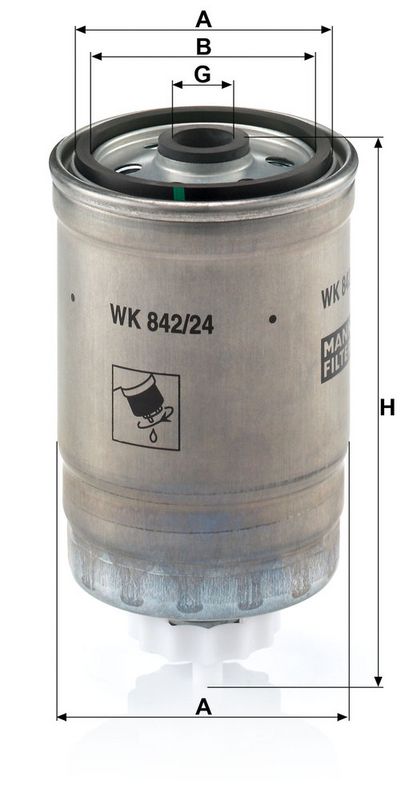 Kütusefilter, MANN-FILTER WK 842, 24