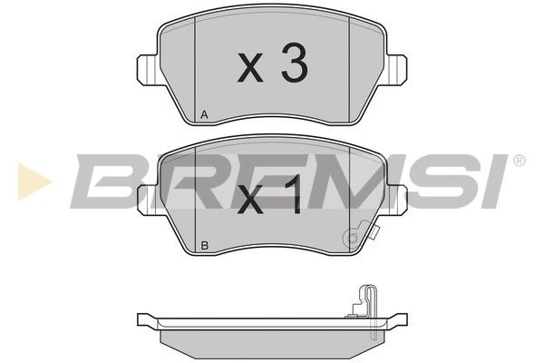 Комплект гальмівних накладок, дискове гальмо, Bremsi BP3248