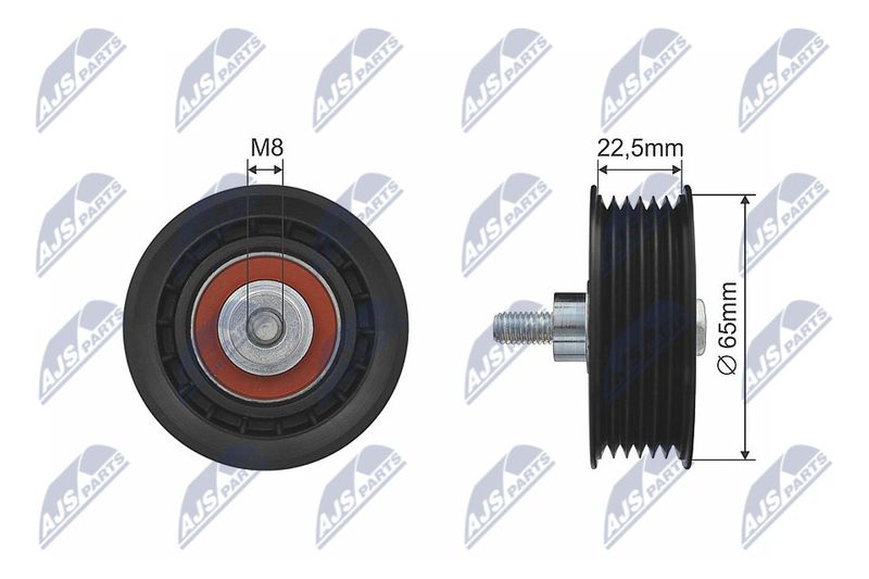 NTY РОЛИК РУЧКОВОГО РЕМНЯ Citroen Jumper 2006-2024; Fiat Ducato 20062024; Ford Transit 2006-2024; Ford Transit Custom