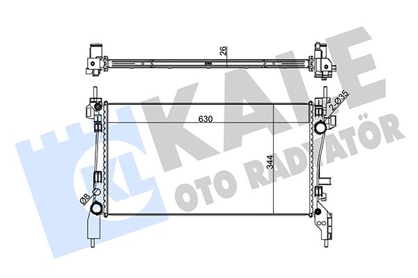 Радіатор, система охолодження двигуна, Kale Oto Radyatör 320600