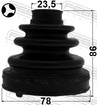 Гофрований кожух, приводний вал, всередині, Febest 0115-GSU45T