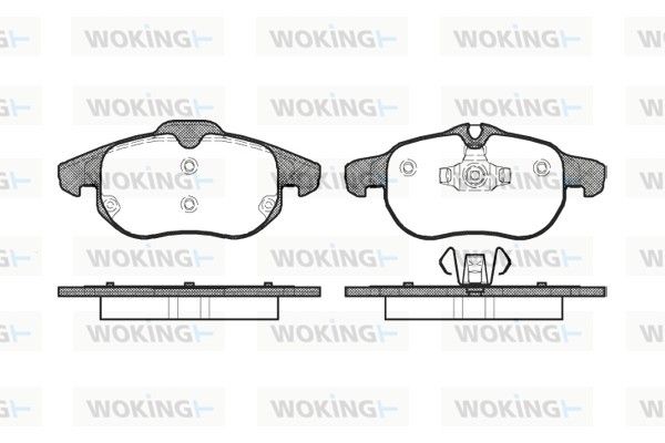 Комплект гальмівних накладок, дискове гальмо, Woking P9883.00