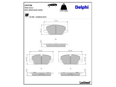 DELPHI LP3736 Brake Pad Set, disc brake