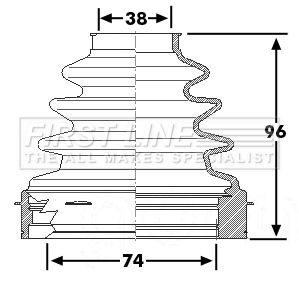First Line Bellow Kit, drive shaft FCB6254