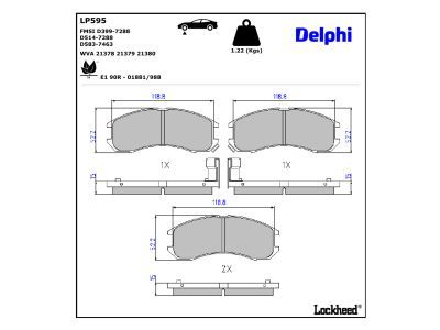 DELPHI LP595 Brake Pad Set, disc brake