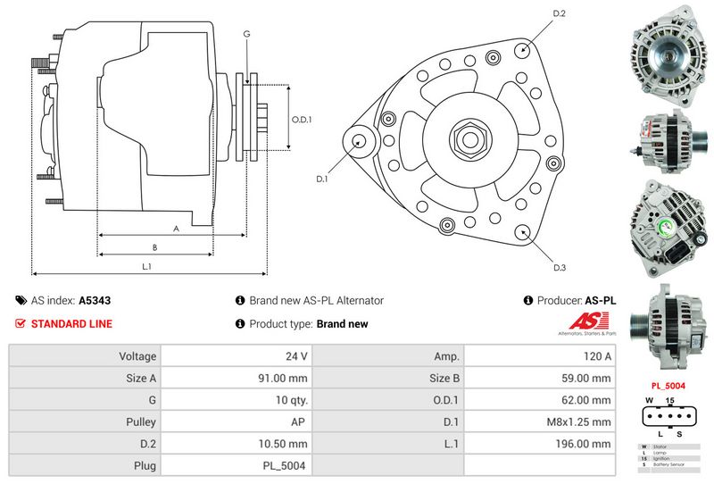 AS-PL A5343 Alternator