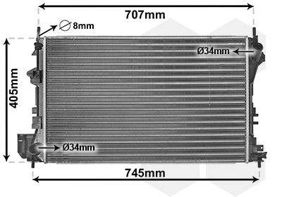 VAN WEZEL hűtő, motorhűtés 37002338