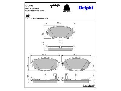 DELPHI LP2691 Brake Pad Set, disc brake
