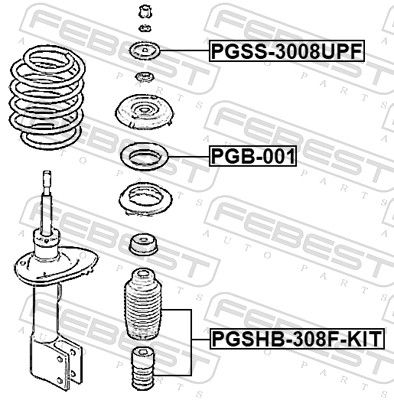 Опора, амортизатор, Febest PGSS-3008UPF