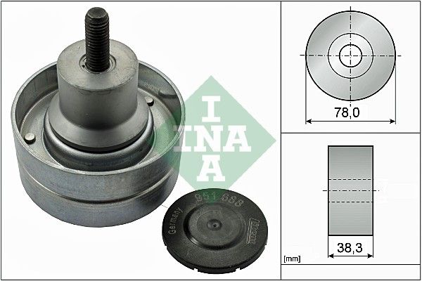 Відвідний/напрямний ролик, поліклиновий ремінь, Ina 532082310