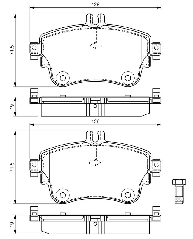 Piduriklotsi komplekt, ketaspidur, BOSCH 0 986 494 663