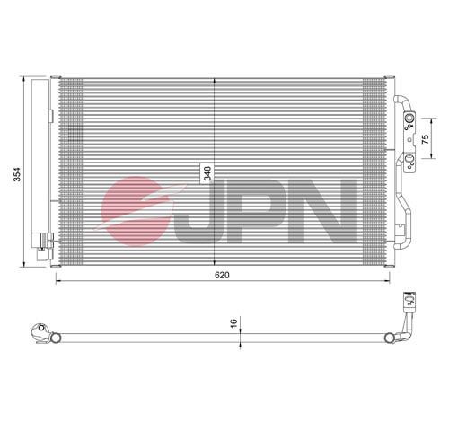 Конденсатор, система кондиціонування повітря, Japan Auto 60C9088-JPN