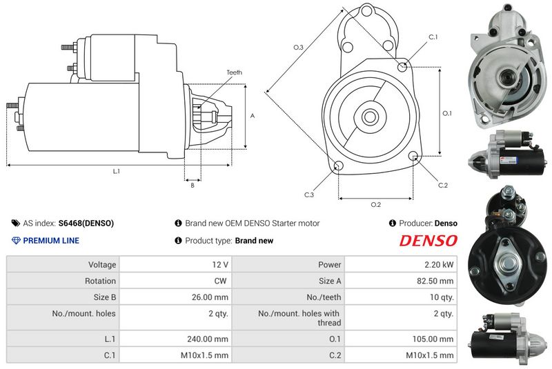 AS-PL S6468(DENSO) Starter