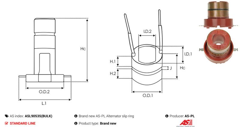Rõngas, generaator, AS-PL ASL9053S(BULK)