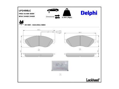 DELPHI LP2498LC - Diskinių stabdžių kaladėlių komplektas