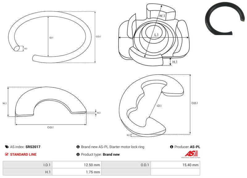 AS-PL SRS2017 Repair Kit, starter