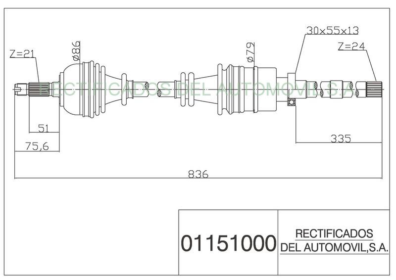 AUTOREC Rectificados 01151000 - Drive Shaft