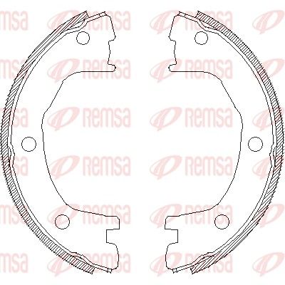 Комплект гальмівних колодок, стоянкове гальмо, Remsa 471200